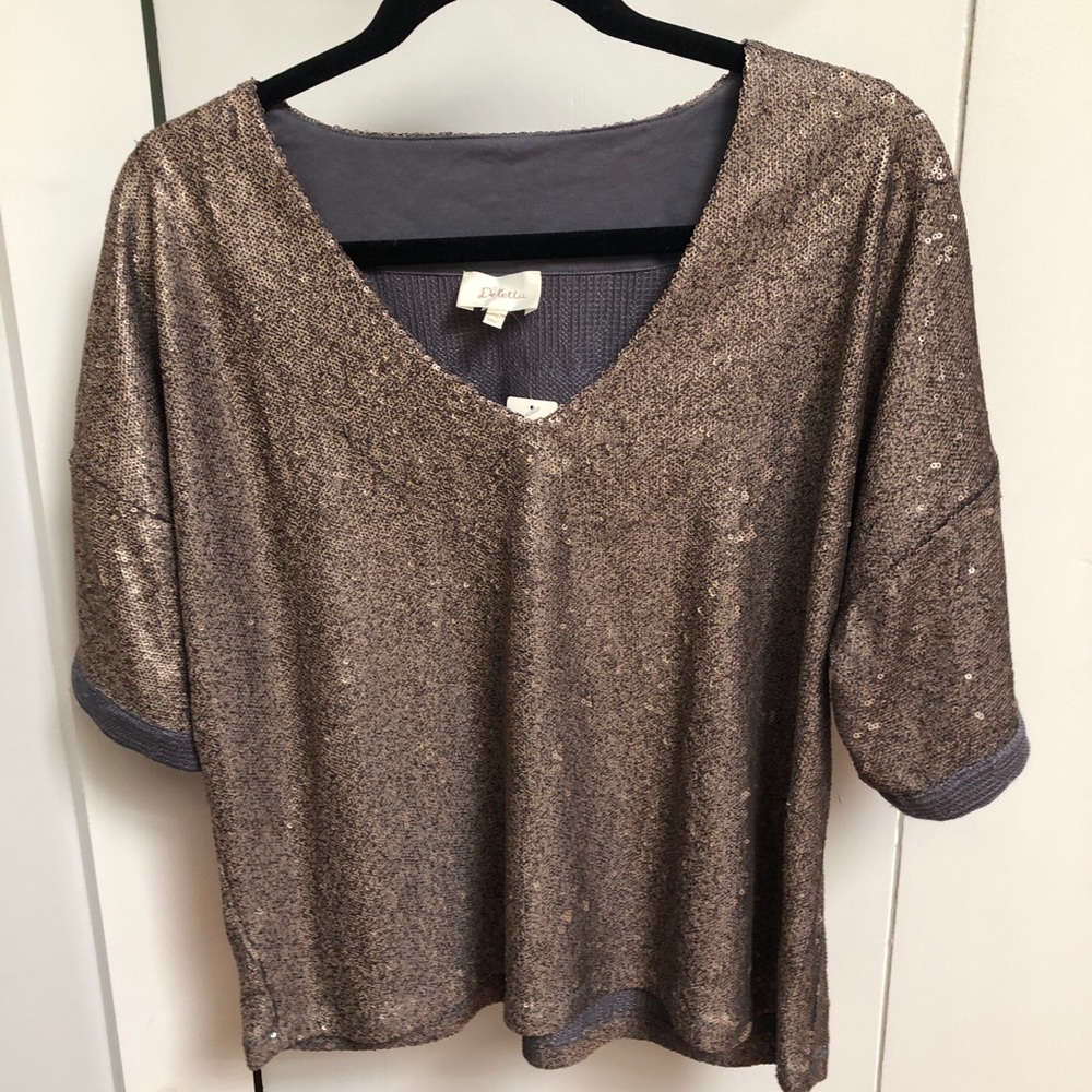 NWT Anthropologie Deletta sequin shirt, sz M